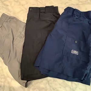 AFTCO MEN’s shorts 3 Pair size 38 Gray, Black, Navy